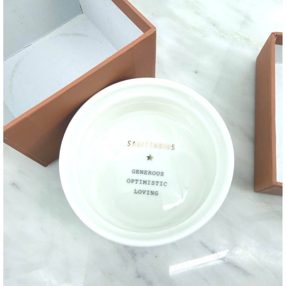 Fringe Studio Sagittarius‎ Ceramic Trinket Dish Zodiac Constellation Box White